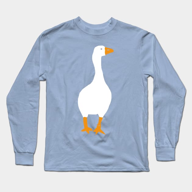 Minimal Abstract White Goose Gamer Long Sleeve T-Shirt by ellenhenryart